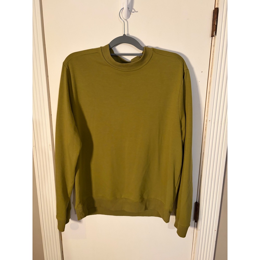 All in Motion Olive Green Crewneck Sweatshirt Womens Large Performance Pullover - Picture 2 of 6
